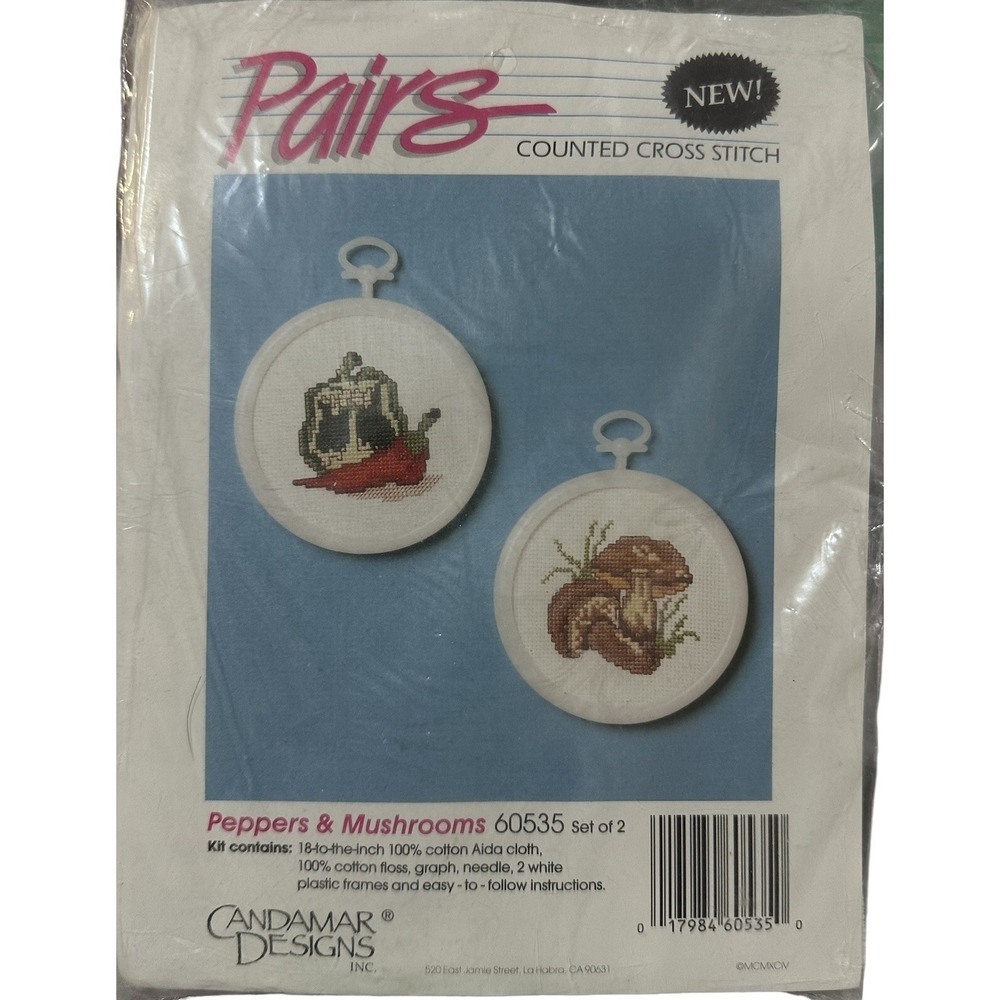 New‎ Candamar Designs Peppers & Mushrooms 60535 Cross Stitch Kit